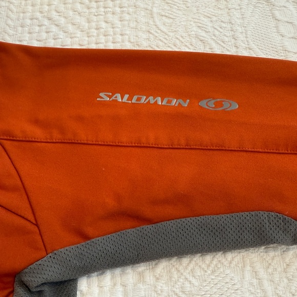 Salomon Jacket Mens Medium Orange ActiLite Full Zip Lightweight Outdoor Running - Picture 3 of 4